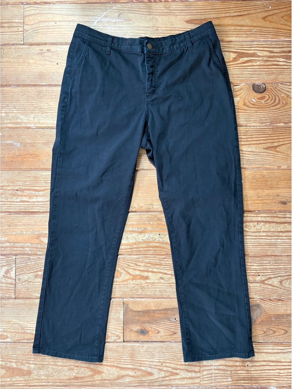 NYDJ Tummy Tuck Black Straight Leg Stretch Chino Pants